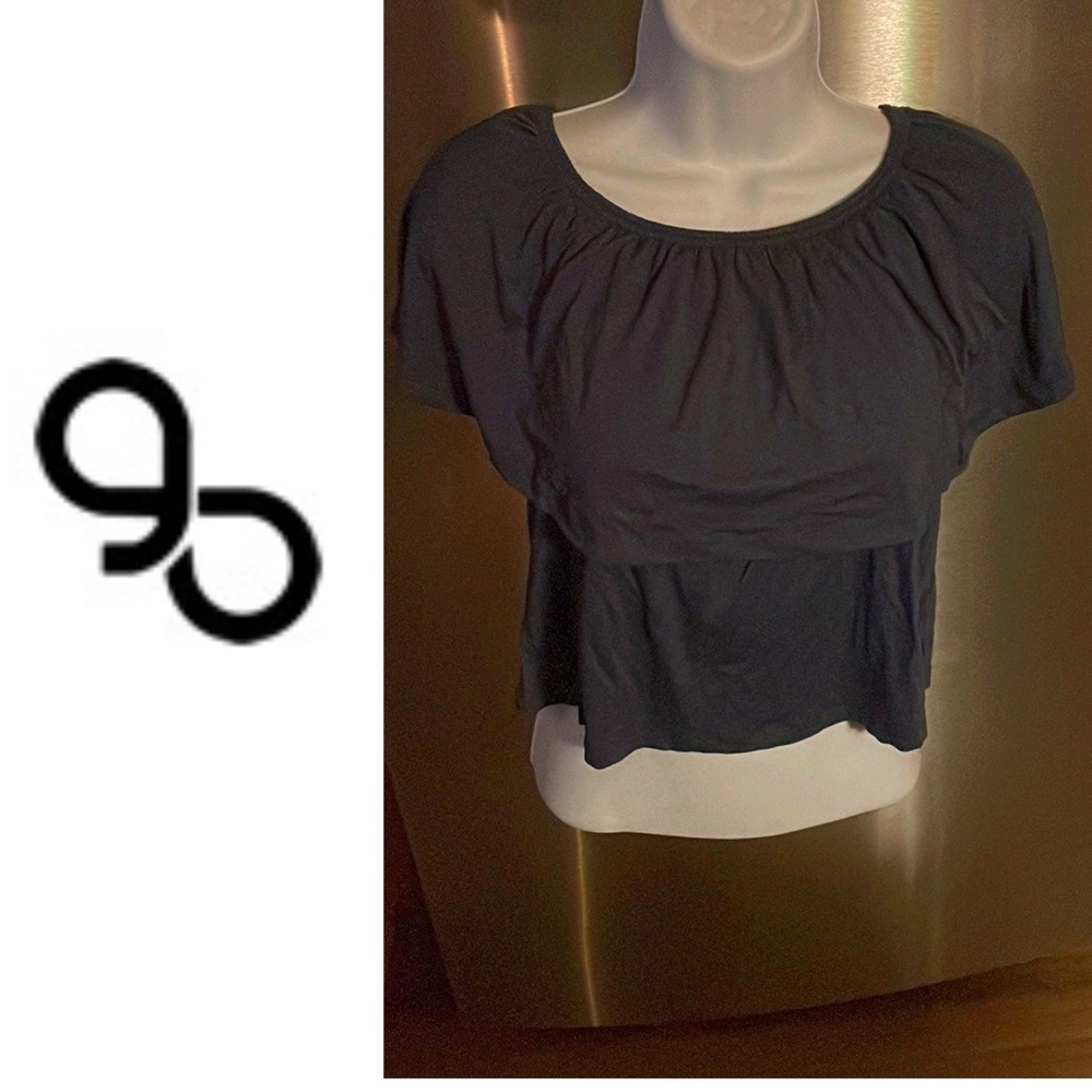 Blue Batwing Crop Top 💙